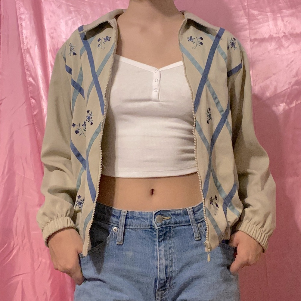Vintage Cottagecore Bomber Jacket
